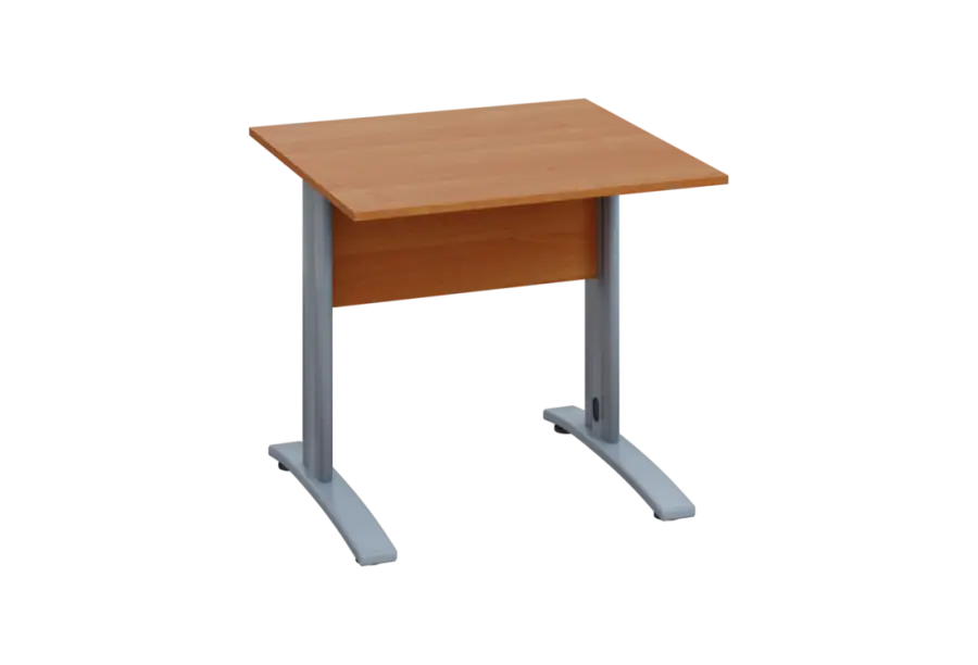 EPK 18 - 8  stůl kancelářský, kovová podnož stříbrná, deska 18 mm, široký 800 mm, olše jantar